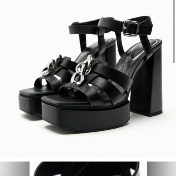 NWT ZARA High Heel Platform Sandals Size 42 US 11 - Picture 5 of 7